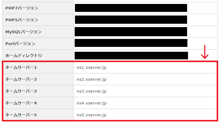 エックスサーバーのネームサーバー